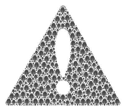 Danger Triangle Sign Pattern of Opium Poppy Icons Illustrazione stock