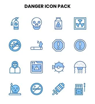 Danger Two Colour Graphics Icons Pack Stock Illustration