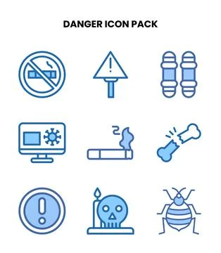 Danger Two Colour Scalable Icons Pack Stock Illustration