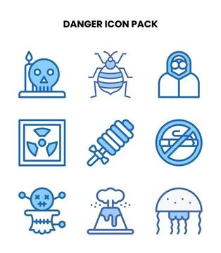 Danger Two Colour Scalable Icons Pack Stock Illustration