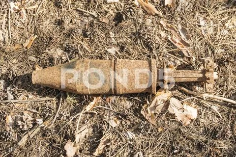 Danger - unexploded rust bomb Stock Photos