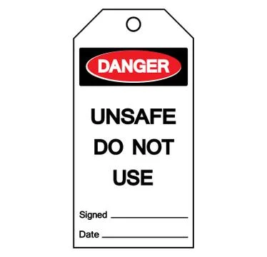 Danger Unsafe Do Not Use Tag Symbol Sign,Vector Illustration, Isolate On Whit Stock Illustration