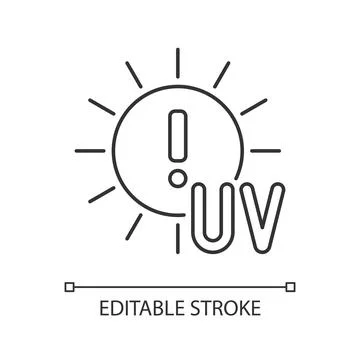 Danger of UV rays linear icon Stock Illustration