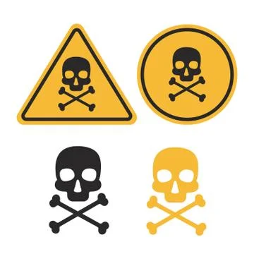 Danger vector sign. Skull and crossbones danger sign Stock Illustration