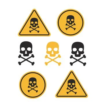 Danger vector sign. Skull and crossbones danger sign Stock Illustration