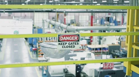 Danger warehouse sign Stock Footage 66765920