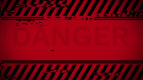 Danger Warning Alert red warning message text on screen Loop Animation. Stock Footage 180285969