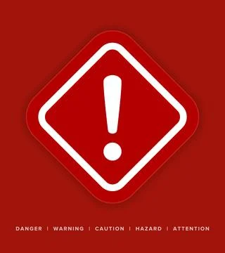 Danger, Warning, Caution. Hazard Sign, Symbol  and  Icon Stock Illustration