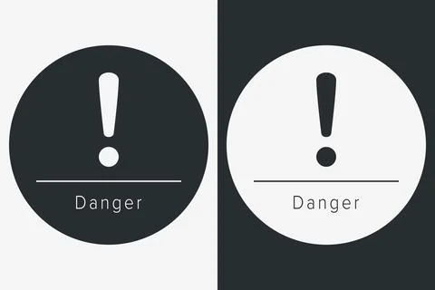 Danger, Warning, Caution. Hazard Sign, Symbol  and  Icon Stock Illustration