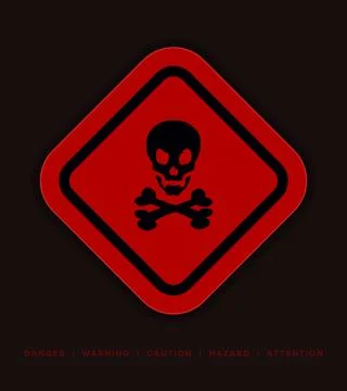 Danger, Warning, Caution. Hazard Sign, Symbol  and  Icon Stock Illustration