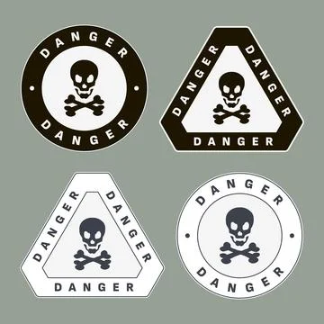Danger, Warning, Caution. Hazard Sign, Symbol  and  Icon Stock Illustration