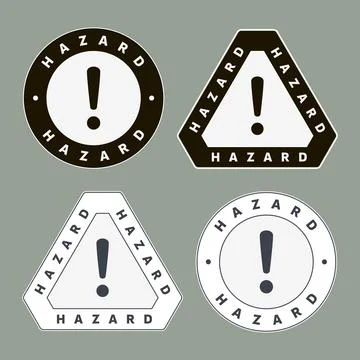 Danger, Warning, Caution. Hazard Sign, Symbol  and  Icon Stock Illustration