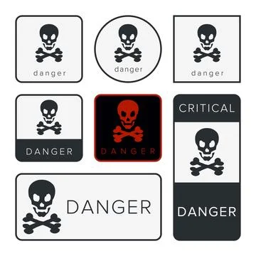 Danger, Warning, Caution. Hazard Sign, Symbol  and  Icon Stock Illustration