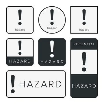 Danger, Warning, Caution. Hazard Sign, Symbol  and  Icon Illustrazione stock