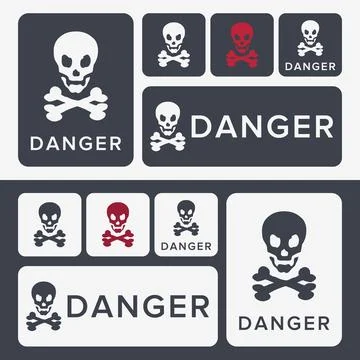 Danger, Warning, Caution. Hazard Sign, Symbol  and  Icon Stock Illustration