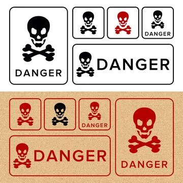 Danger, Warning, Caution. Hazard Sign, Symbol  and  Icon Stock Illustration