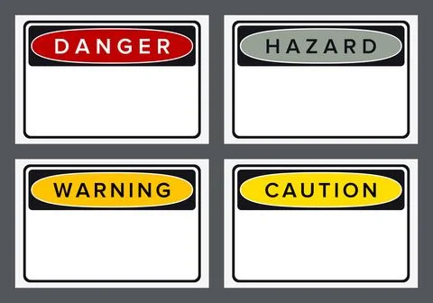 Danger, Warning, Caution. Hazard Sign, Symbol  and  Icon Stock Illustration