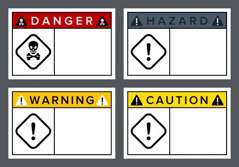 Danger, Warning, Caution. Hazard Sign, Symbol  and  Icon Stock Illustration