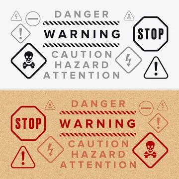 Danger, Warning, Caution. Hazard Sign, Symbol  and  Icon Stock Illustration