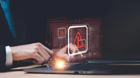 Danger warning concept or information error that should be urgently fixed a.. Stock Photos