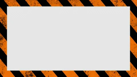 Danger Warning Frame Orange with Alpha Stock Footage 167953585
