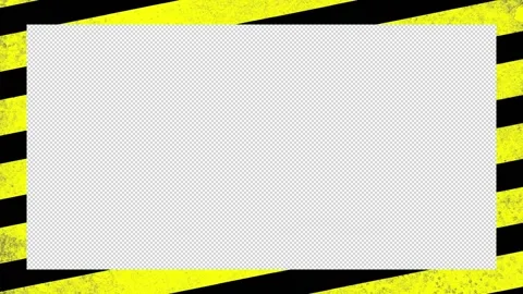 Danger Warning Frame Yellow with Alpha Stock Footage 167954719