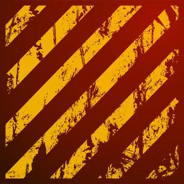 Danger warning grunge red and yellow background, worn hazard stripes texture Stock Illustration