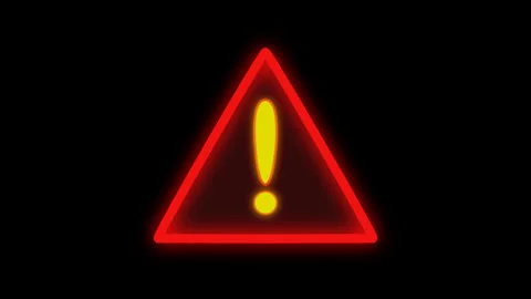 Danger warning red triangle exclamation point flashing icon Видео 275168587