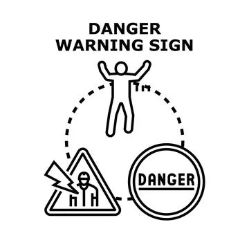 Danger warning sign concept vector illustration Stock Illustration