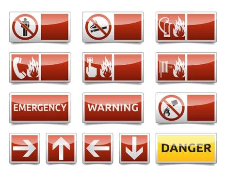 Danger warning sign mini set Stock Illustration
