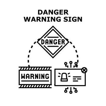 Danger warning sign system alert concept Stock-Illustration