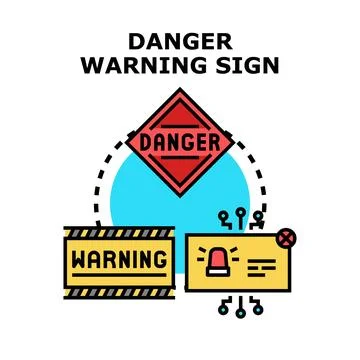 Danger warning sign system alert concept Stockillustratie