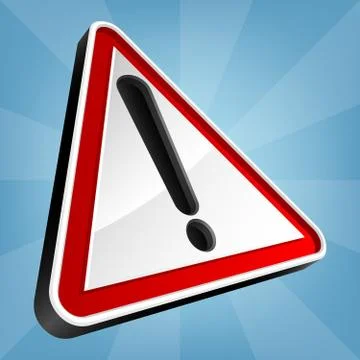 Danger Warning Traffic Sign, Vector Illustration Stock Illustration