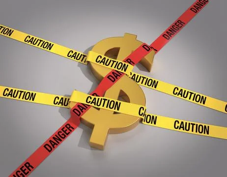 Danger Warning for the US Dollar and Economy Illustrazione stock