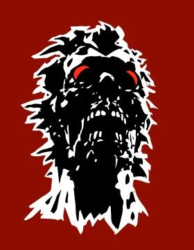 Danger zombie head concept with a torn face. Vector illustration. Stock Illustration