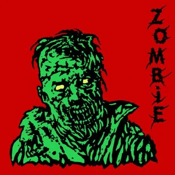 Danger zombie. Vector illustration. Stock Illustration