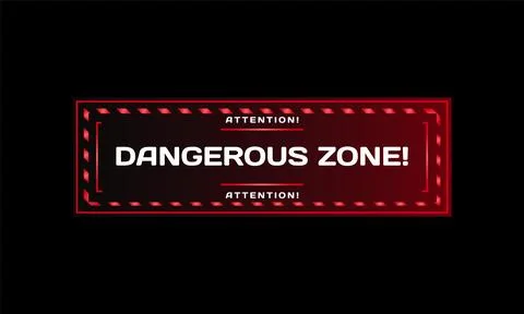 Danger zone warning red frame hud illustration Stock Illustration