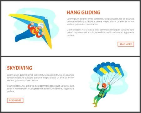 Dangerous Activity, Jumping with Parachute Vector 스톡 일러스트
