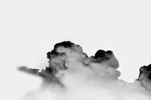 Dangerous and dramatic cloud of black smoke after an explosion in the sky Stock Photos