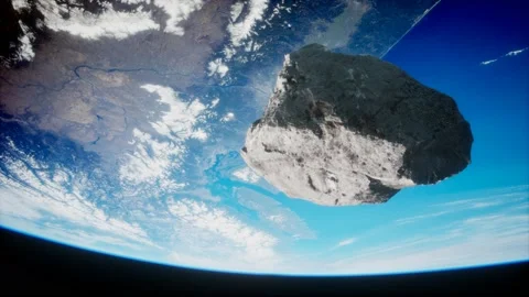 Dangerous asteroid approaching planet Earth 库存影片 133075710