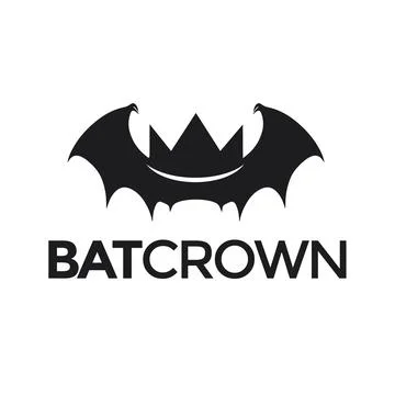Dangerous bat with crown Stock Illustration