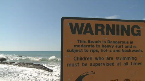 Dangerous beach sign Stock Footage 822503