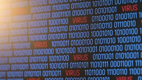 Dangerous binary code full of harmful malware Stock Footage 294589914