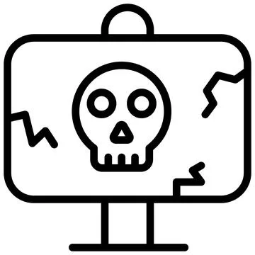 Dangerous board vector line icon Illustrazione stock