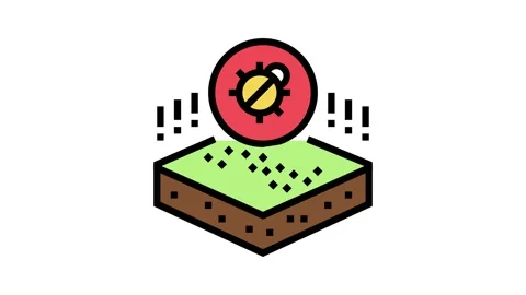 Dangerous bug on soil color icon animation Stock Footage 164823712