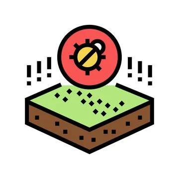 Dangerous bug on soil color icon vector illustration 库存插图
