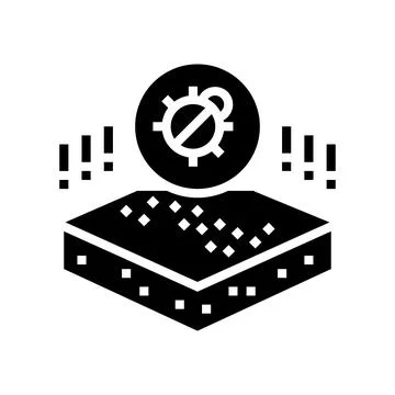 Dangerous bug on soil glyph icon vector illustration 库存插图