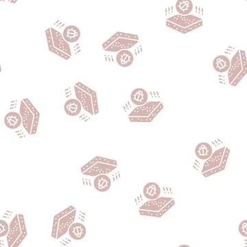 Dangerous bug on soil glyph seamless pattern Stock Illustration
