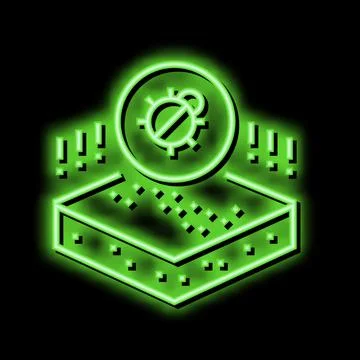 Dangerous bug on soil neon glow icon illustration Stock Illustration