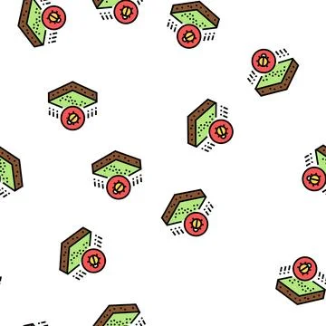 Dangerous bug on soil vector seamless pattern Stock Illustration